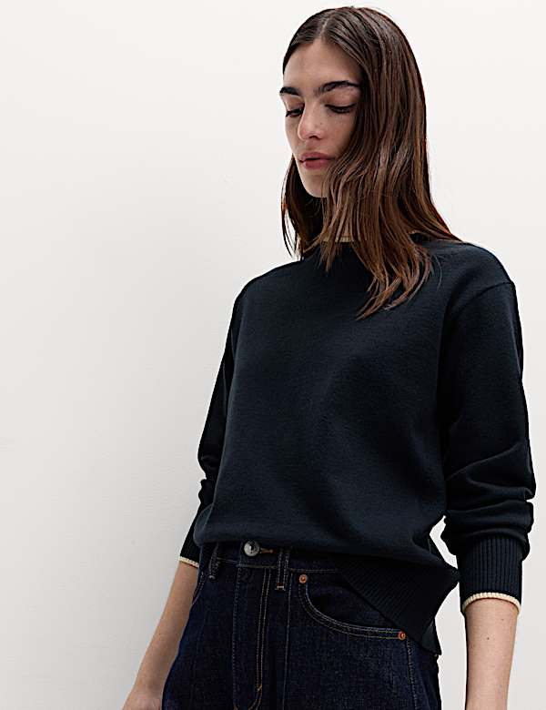 Air-Yarn Tipped Crew Neck Jumper - MV