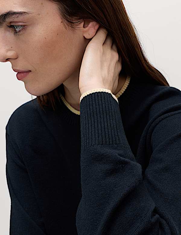 Air-Yarn Tipped Crew Neck Jumper - MV