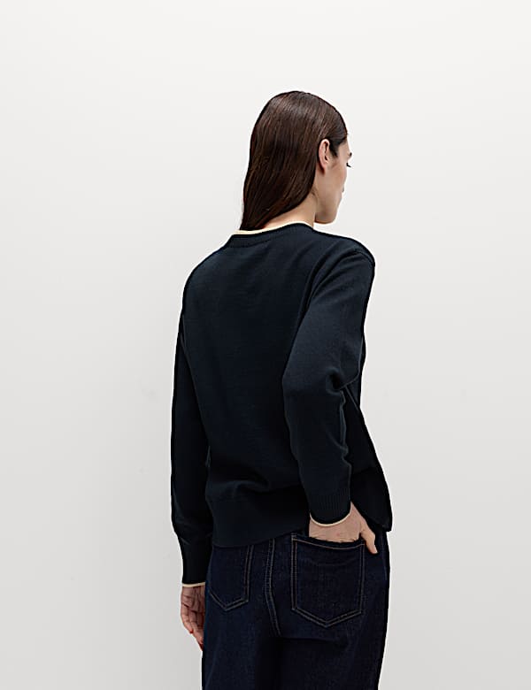 Air-Yarn Tipped Crew Neck Jumper - MV