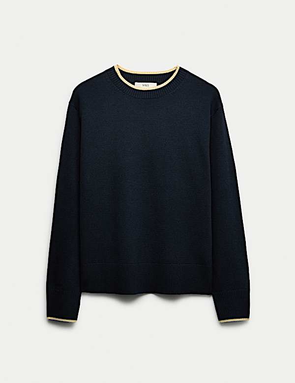 Air-Yarn Tipped Crew Neck Jumper - MV