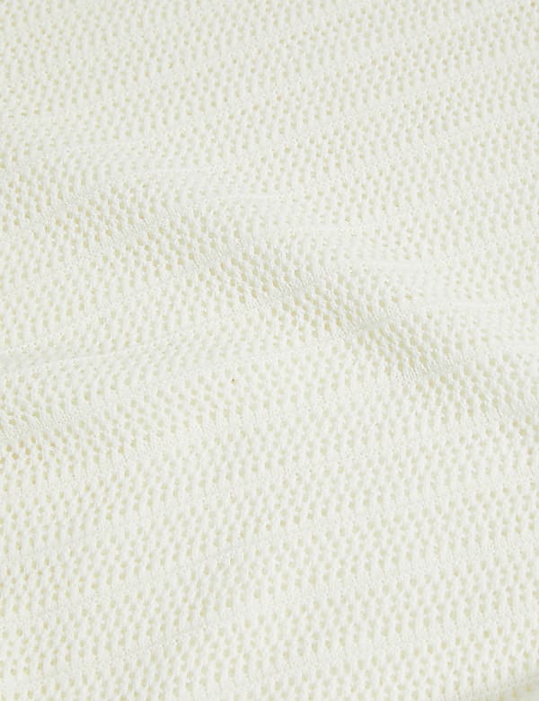 Textured Crew Neck Knitted Vest with Linen