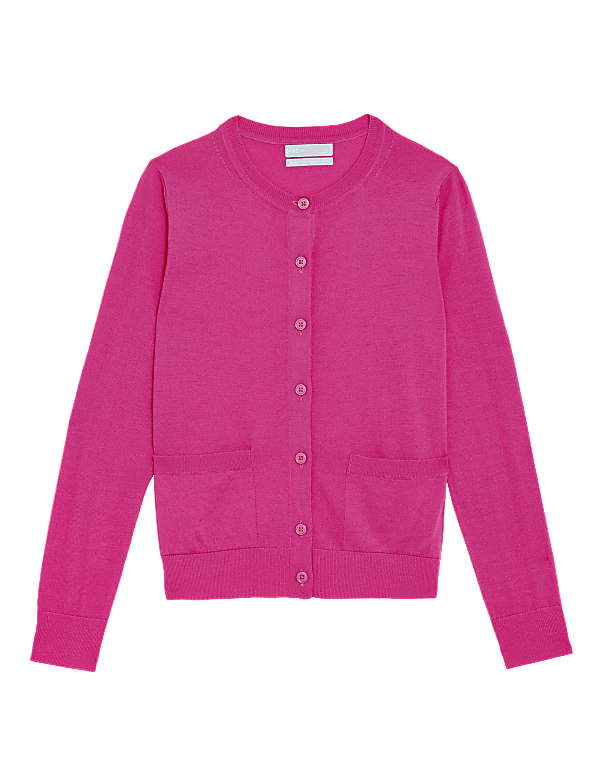 Buy Pure Merino Wool Crew Neck Cardigan at Marks Spencer