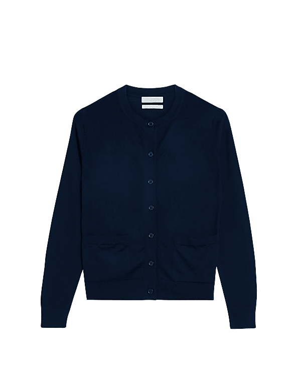 Pure Merino Wool Crew Neck Cardigan