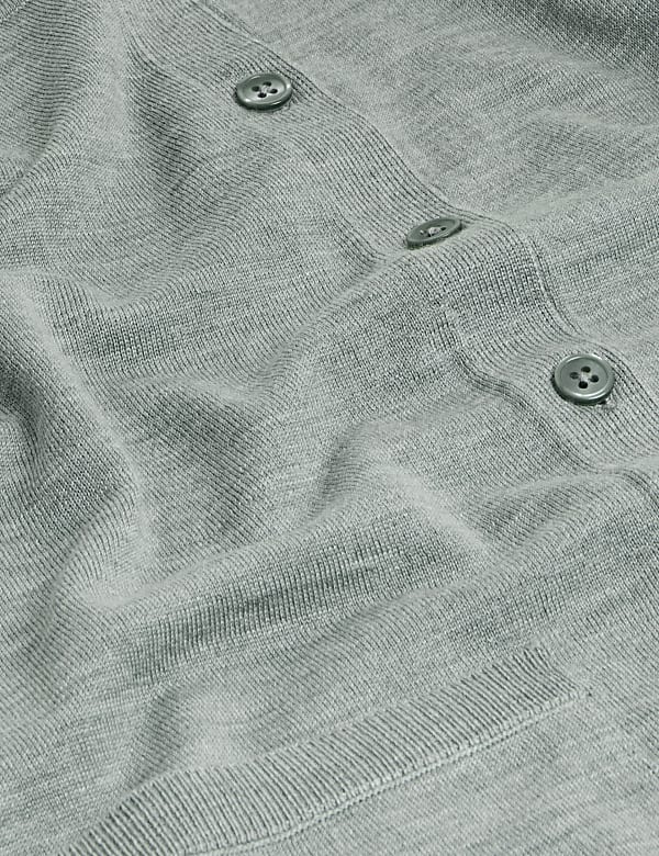 Pure Merino Wool Crew Neck Cardigan