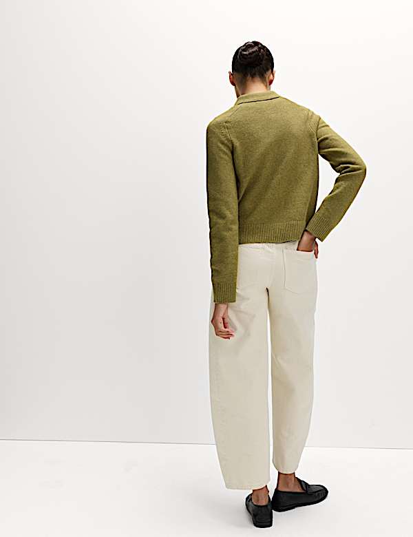 Air-Yarn Collared Button Front Cardigan - NZ