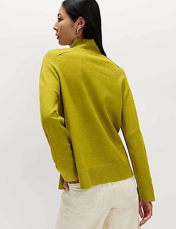 Air-Yarn Funnel Neck Relaxed Jumper - JO