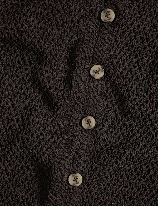 Cotton Blend Button Through Knitted Waistcoat
