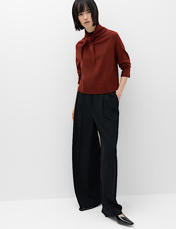 Air-Yarn Tie High Neck Jumper - CN