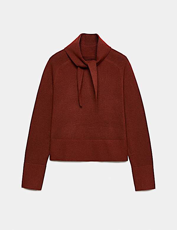 Air-Yarn Tie High Neck Jumper - CN