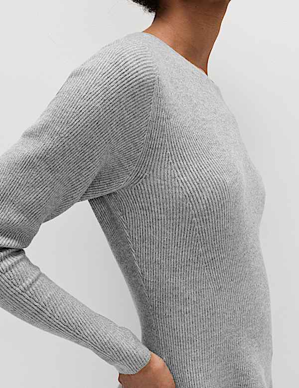 Air-Yarn Ribbed Mini Knitted Dress - JO
