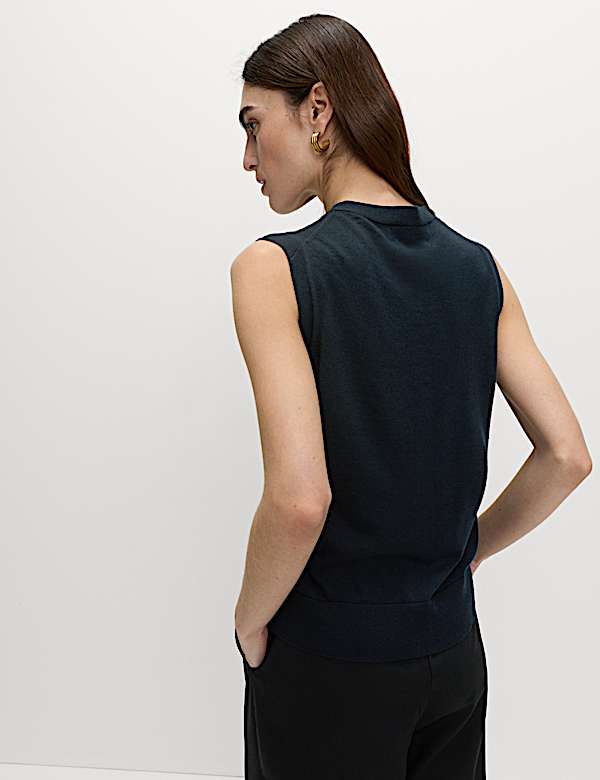 Pure Merino Wool Knitted Waistcoat - IL