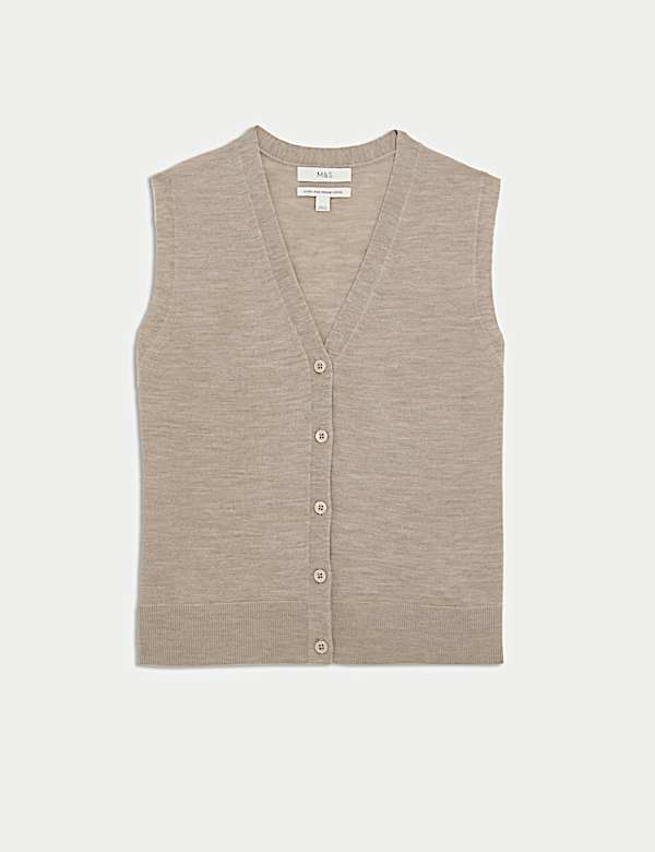 Pure Merino Wool Knitted Waistcoat - NL