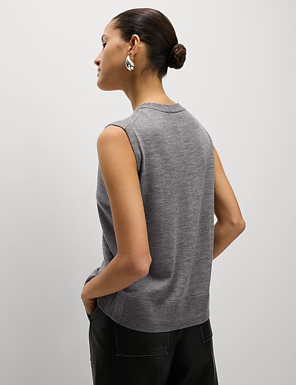 Gilet de costume en maille 100 % laine m&eacute;rinos - CA