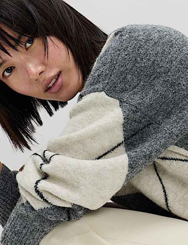 Argyle Relaxed Jumper with Wool - CA