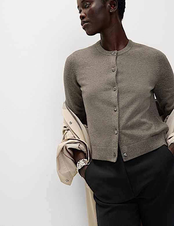 Air-Yarn Button Front Short Sleeve Cropped Cardigan