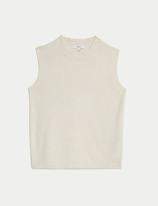 Air-Yarn Crew Neck Knitted Vest - NZ