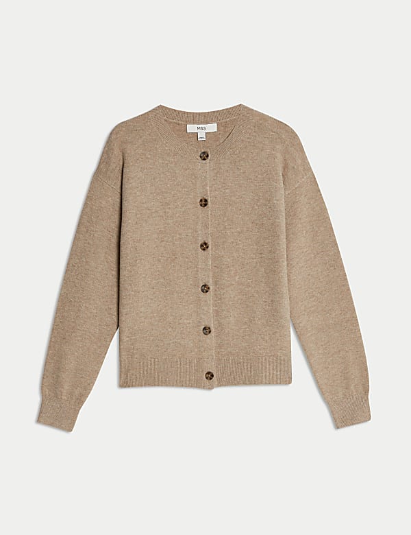 Air-Yarn Ribbed Crew Neck Cardigan - IT