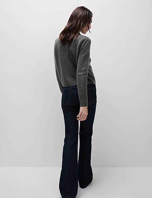 Relaxed-fit gebreid jasje met kraag - BE