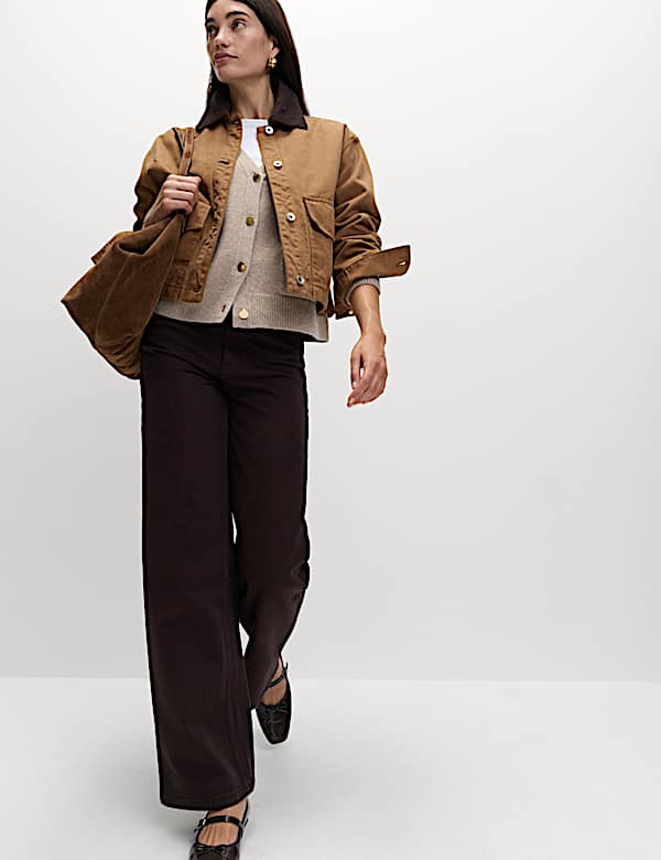 V-Neck Button Front Relaxed Cardigan - IT