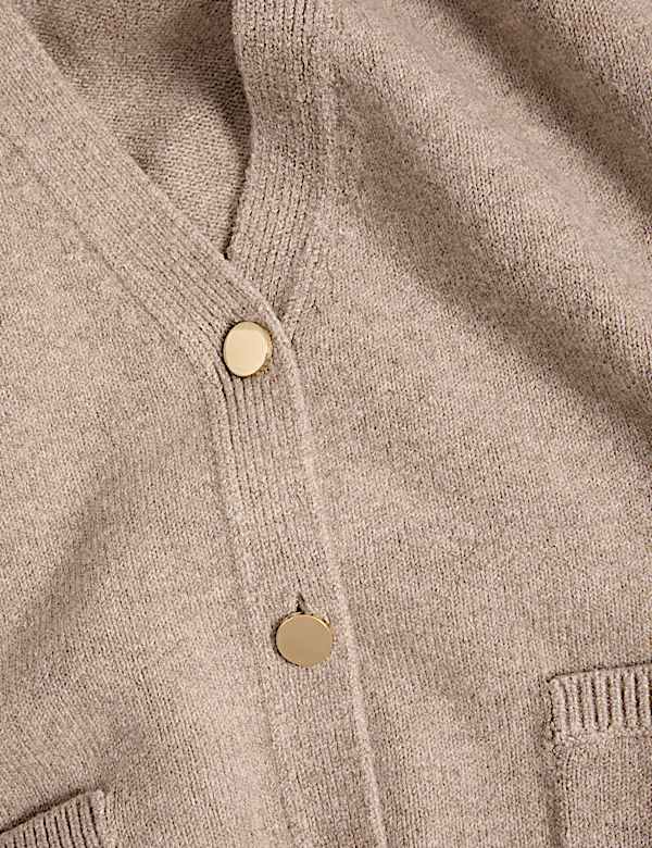 V-Neck Button Front Relaxed Cardigan - IT