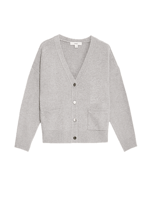 V-Neck Button Front Relaxed Cardigan