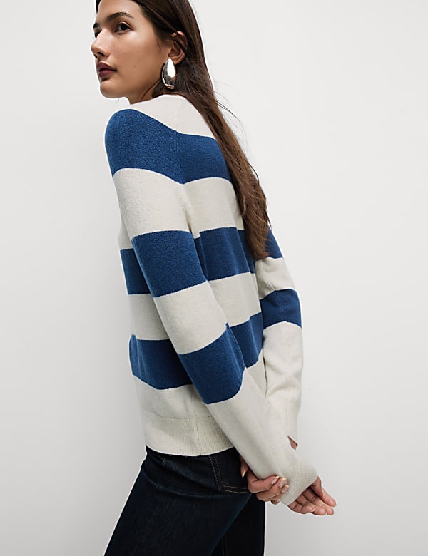 Air-Yarn Striped Crew Neck Jumper - CZ