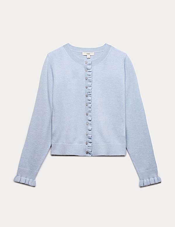 Air-Yarn Ruffle Slim Fit Cardigan - CH