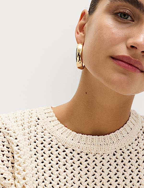 Textured Crew Neck Cropped Jumper - SE