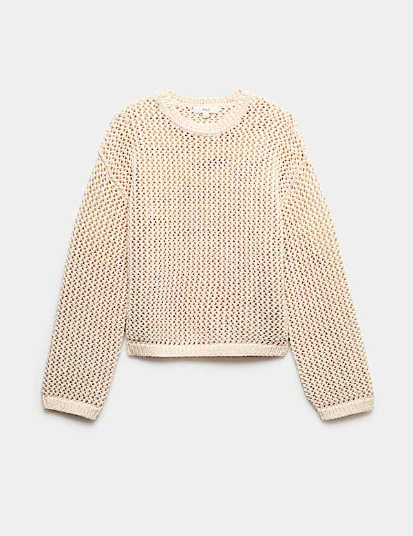 Textured Crew Neck Cropped Jumper - SE