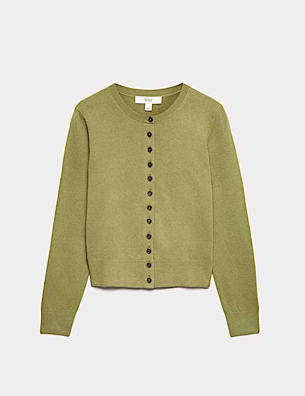 Air-Yarn Crew Neck Short Cardigan - SE