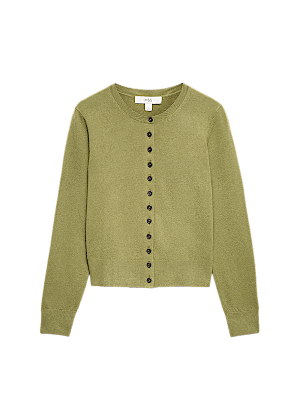 Air-Yarn Crew Neck Short Cardigan