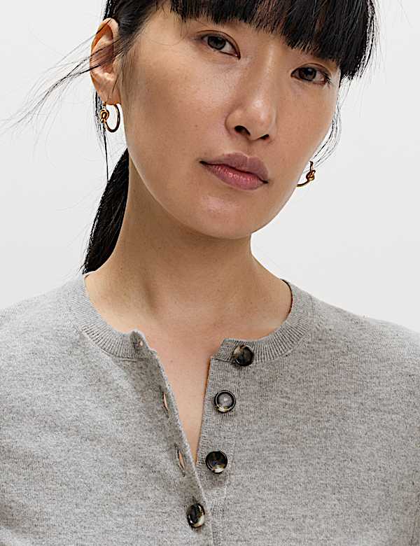 Air-Yarn Crew Neck Short Cardigan - US