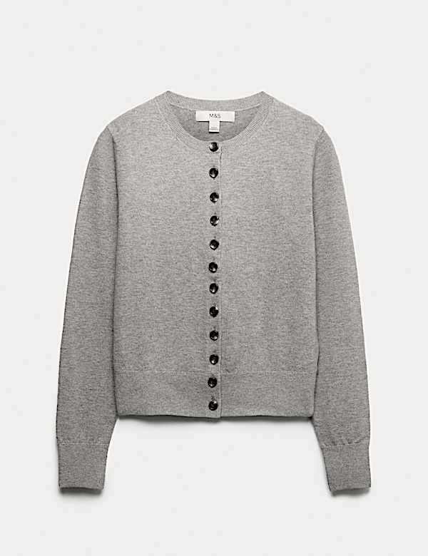 Air-Yarn Crew Neck Short Cardigan - US