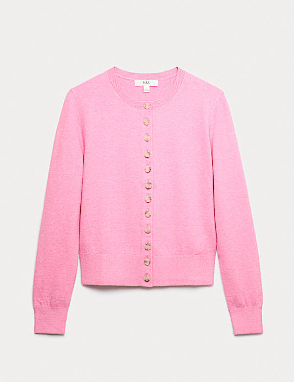 Air-Yarn Crew Neck Short Cardigan - IL