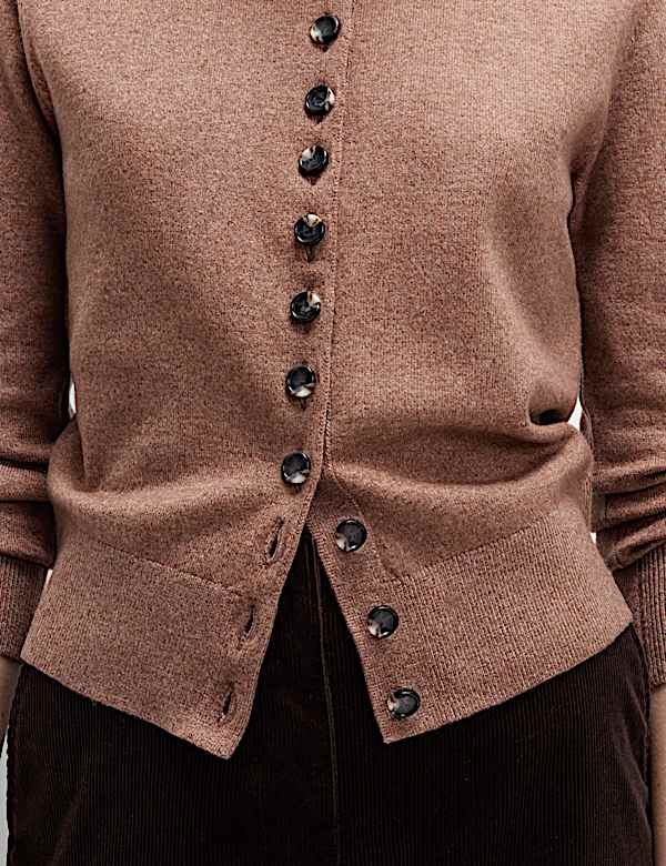 Air-Yarn Crew Neck Short Cardigan - US