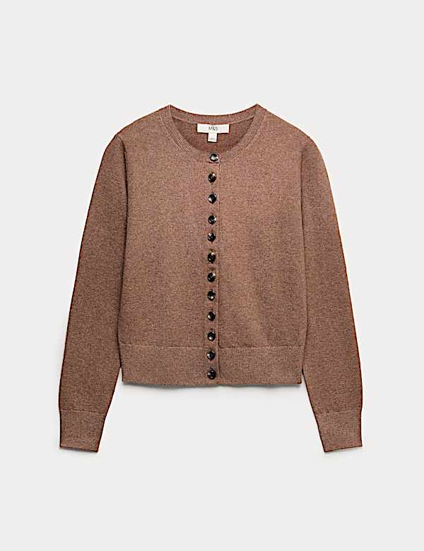 Air-Yarn Crew Neck Short Cardigan - US