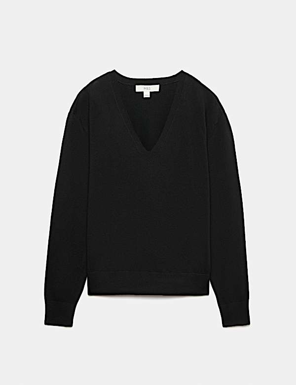 V Neck Relaxed Jumper - CZ