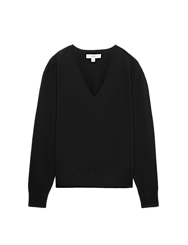 V Neck Relaxed Jumper with Wool