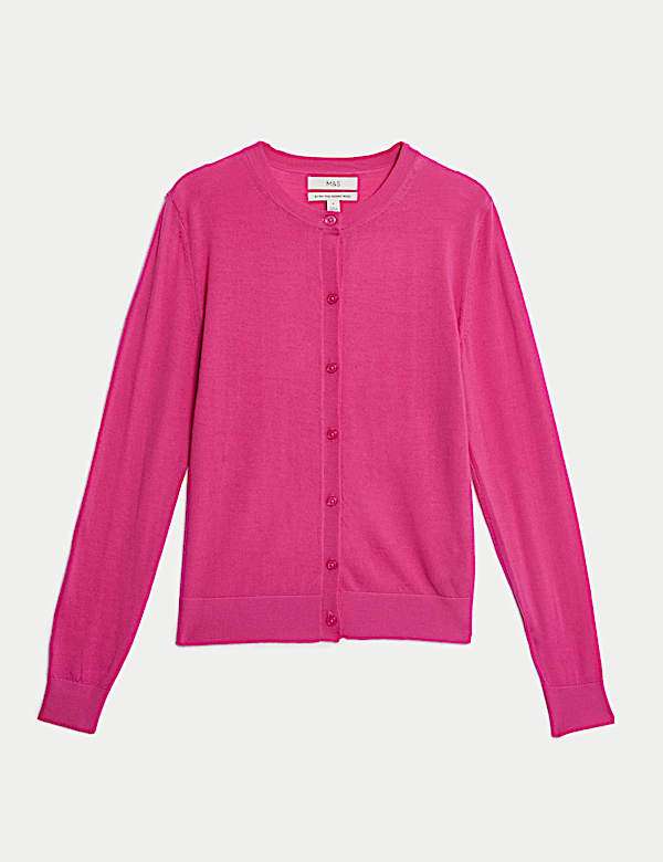 C&aacute;rdigan 100% lana de merino con escote cerrado - US