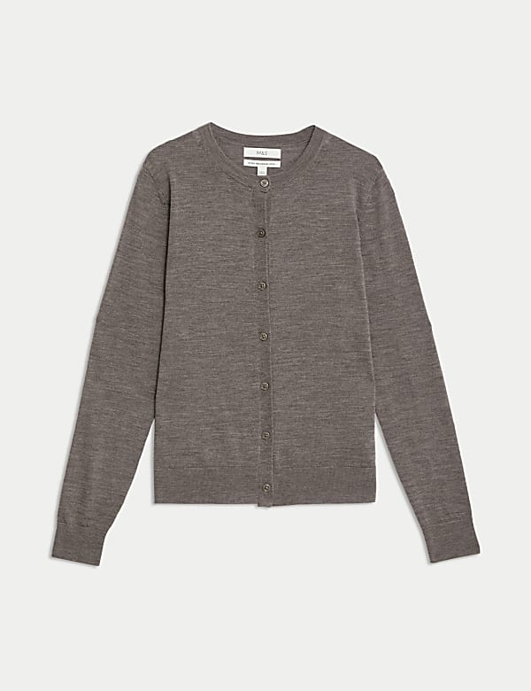 Pure Merino Wool Crew Neck Cardigan