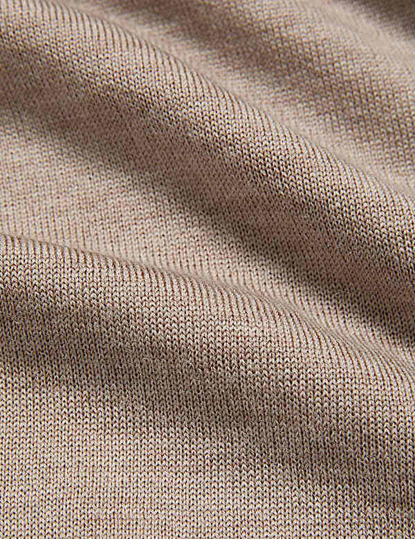 Pure Merino Wool Crew Neck Cardigan - JE