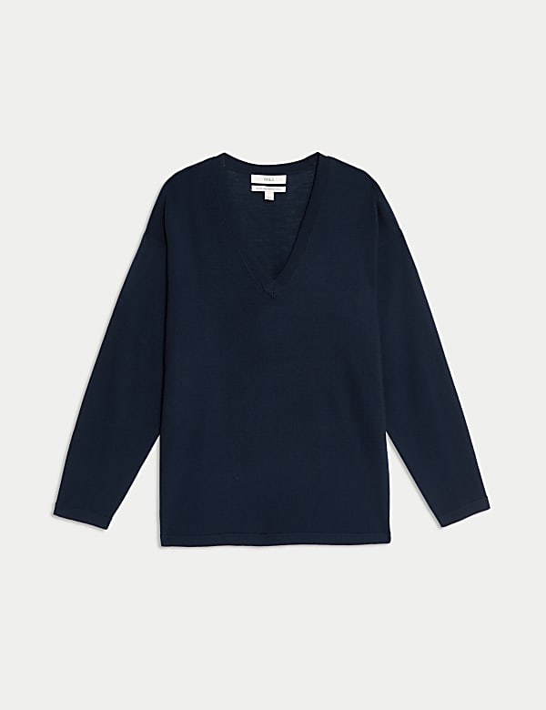 Pure Merino Wool V-Neck Jumper - HU