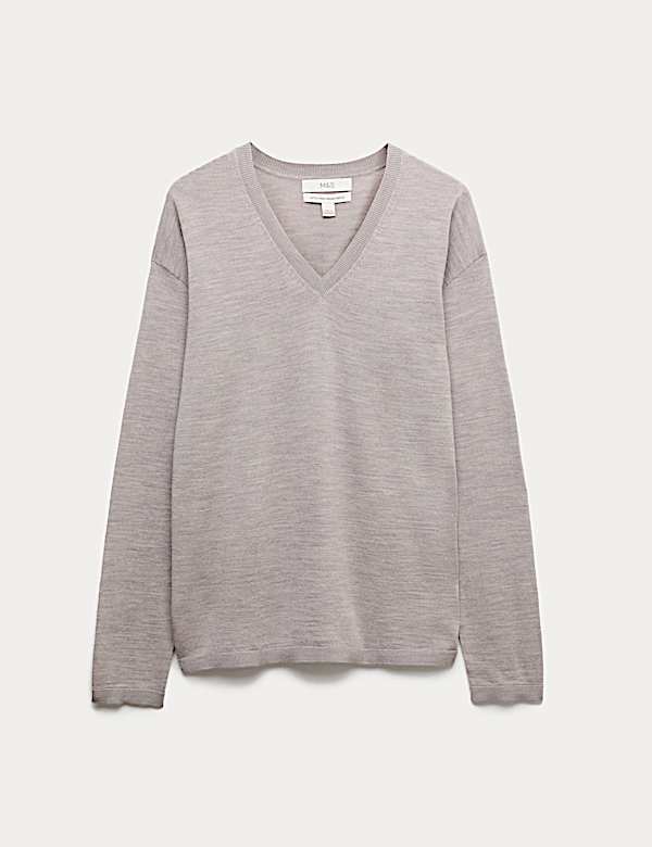 Pure Merino Wool V-Neck Jumper - JP