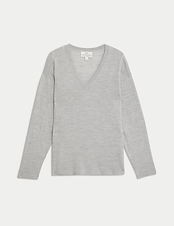 Pure Merino Wool V-Neck Jumper - UA