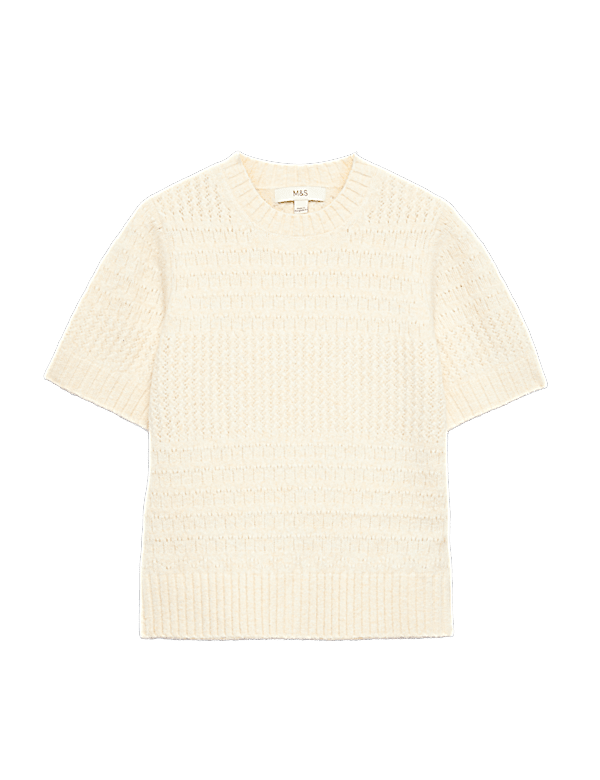Pointelle Knitted Top With Wool