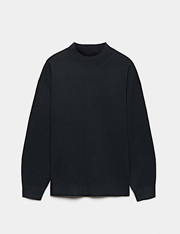 Air-Yarn Funnel Neck Relaxed Fit Jumper - MX