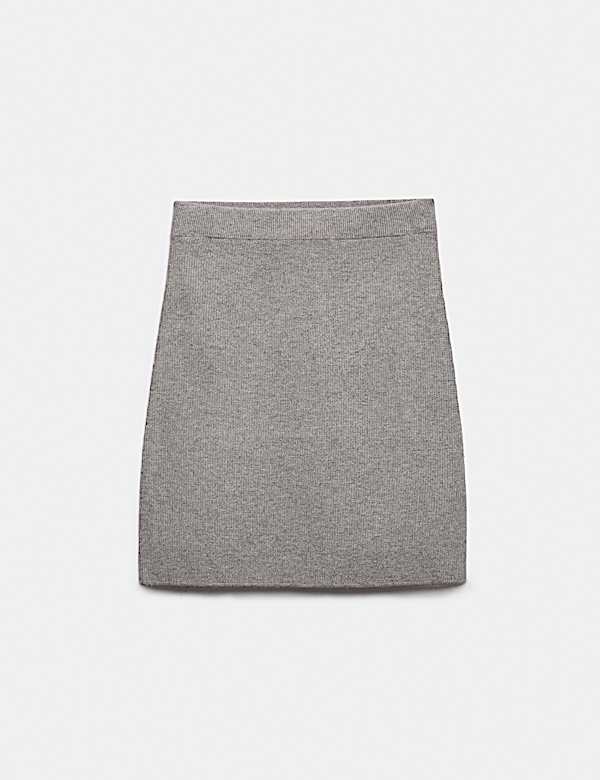 Air Yarn Knitted Mini Skirt - US