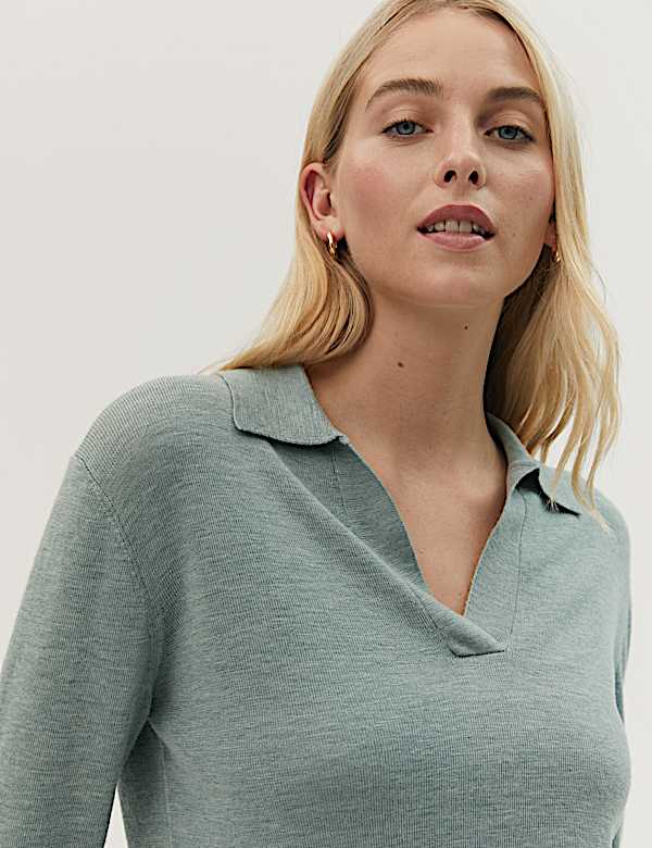 Pure Merino Wool Collared Jumper