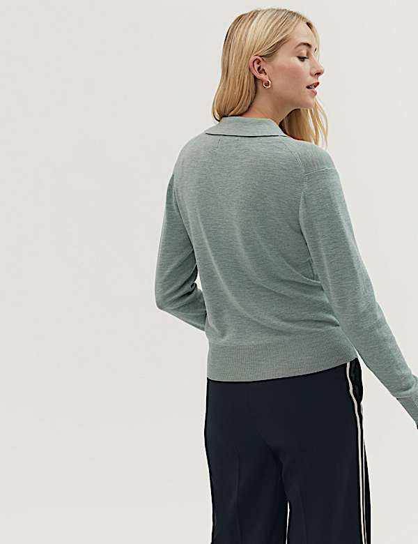 Pure Merino Wool Collared Jumper