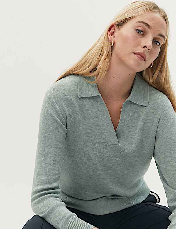 Pure Merino Wool Collared Jumper